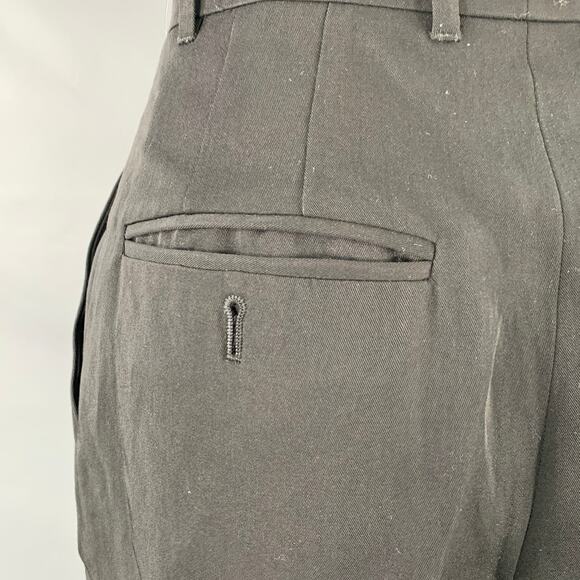 LORO PIANA Size 2 Black Virgin Wool Paper Pleated Wide Leg Dress Pants - Picture 4 of 8